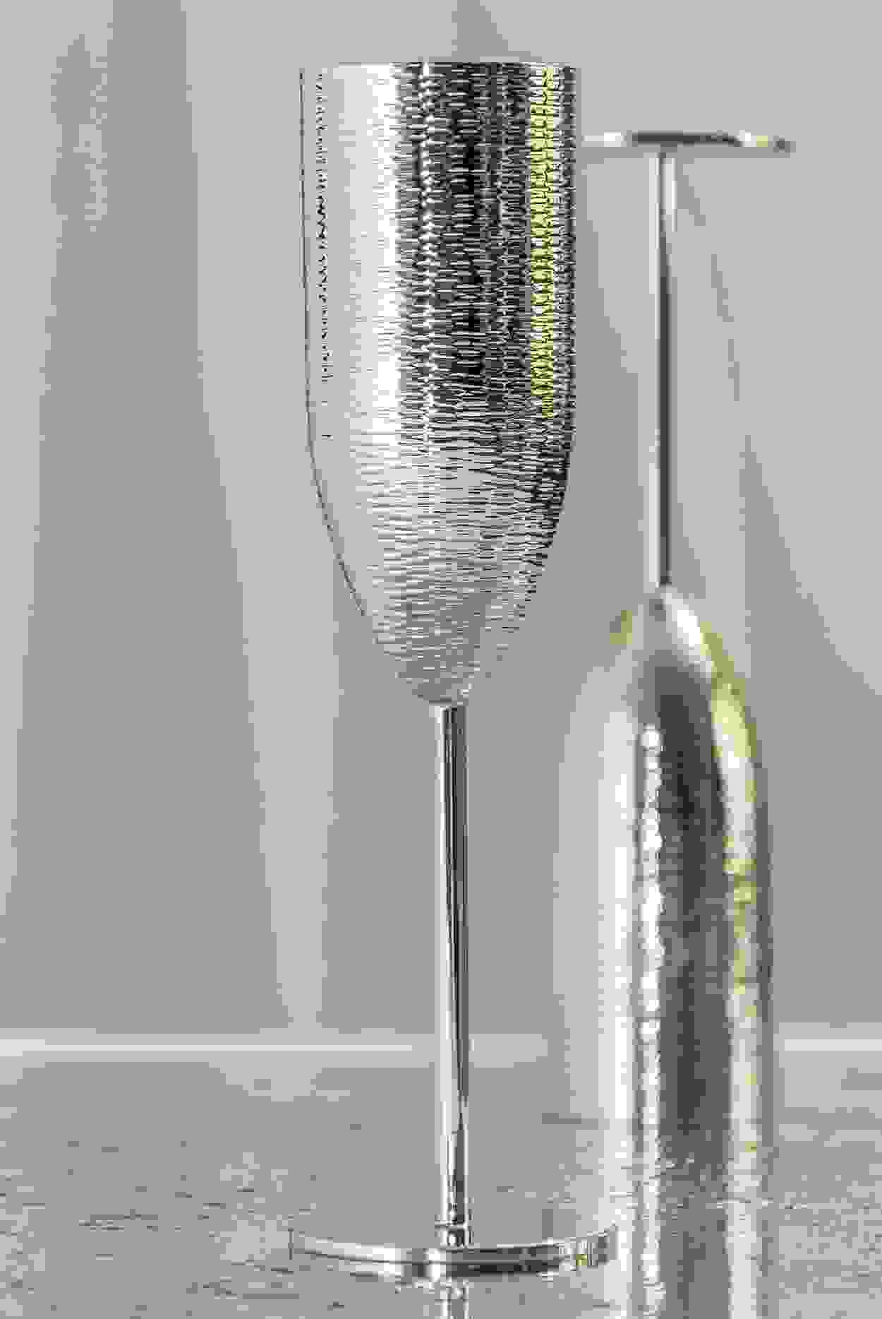 Zanetto Champagne Flute Dri Platinum Plated & 24k Gold Plated