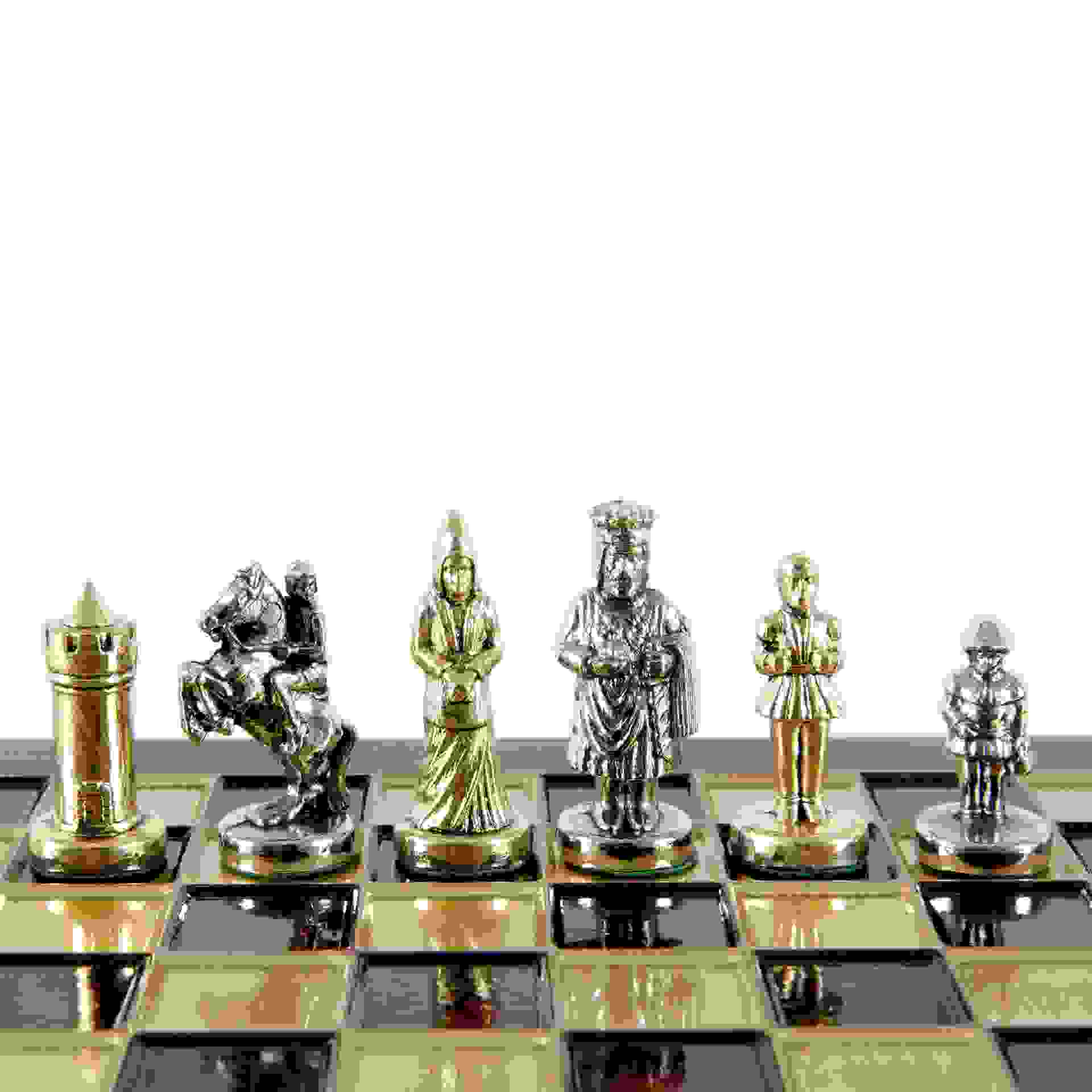 Byzantine Metal Chess Set 20x20cm Red