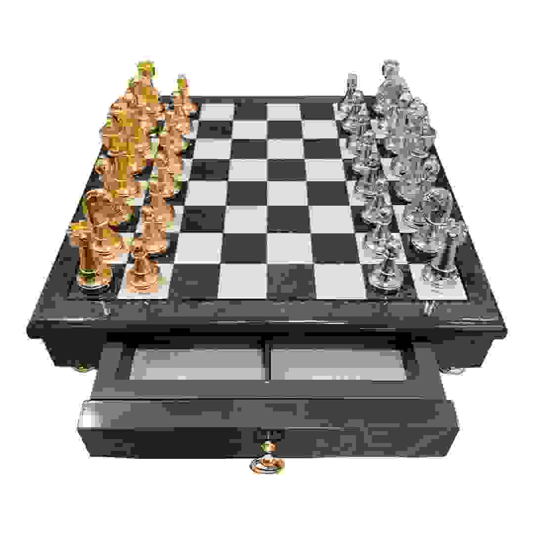 Italfama Glossy Grey Briar Wood Chess Set 333GLP + 70G