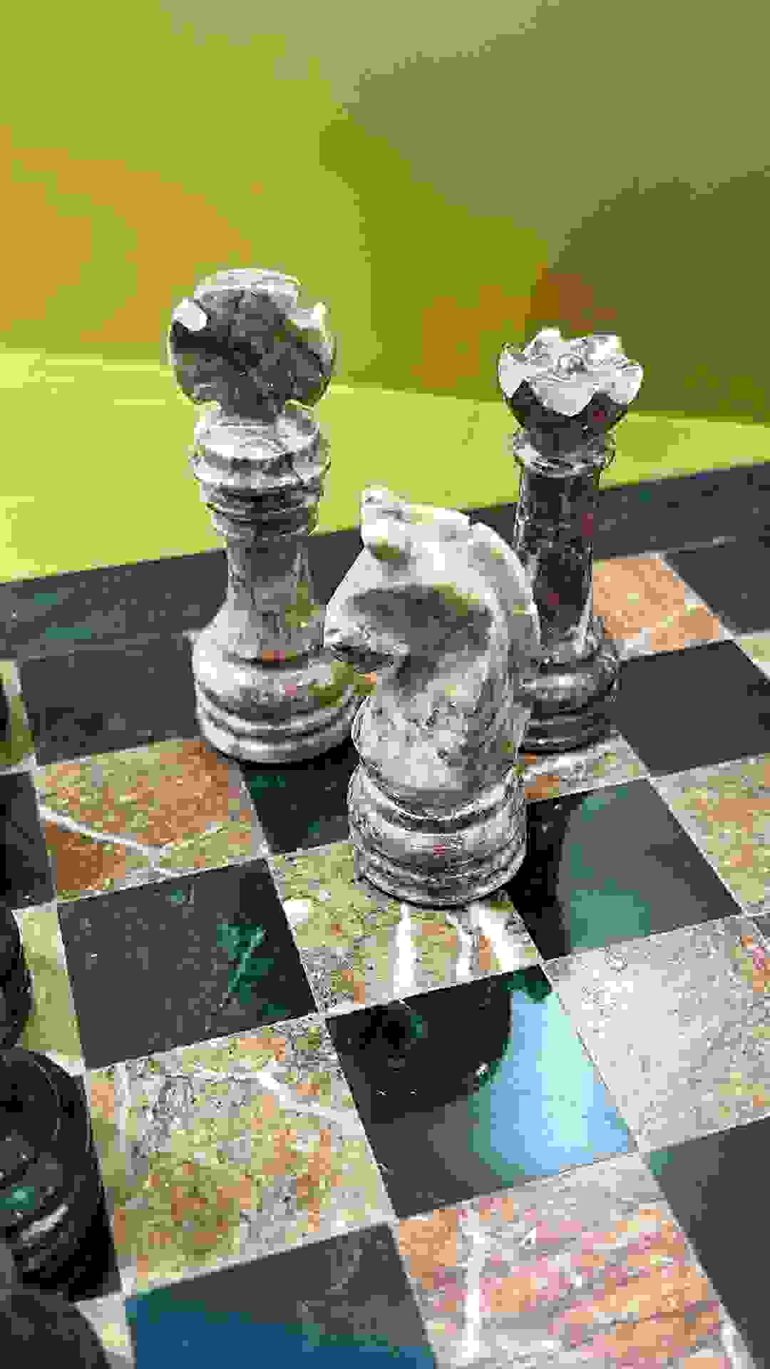 Italfama Chess Set 1025 Black Pink Marble 30cm