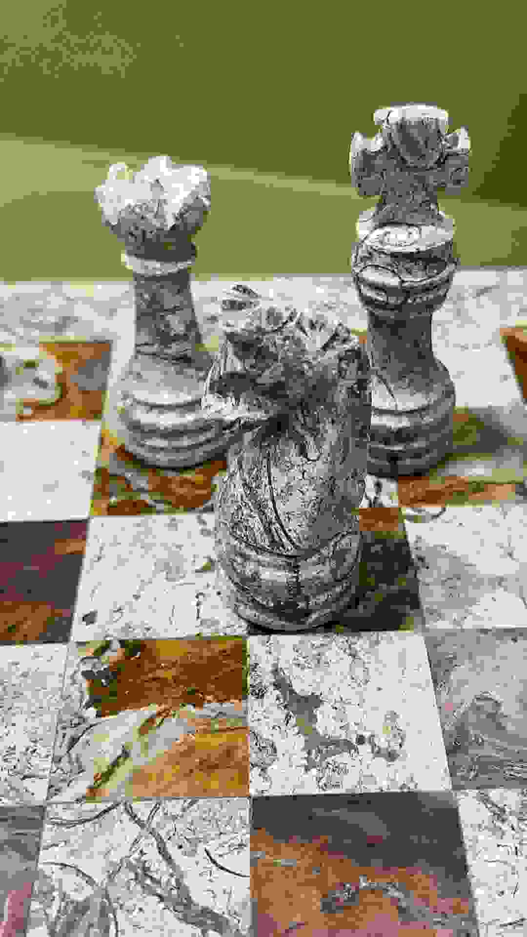 Italfama Chess Set 1026 Brown Red Marble 30cm