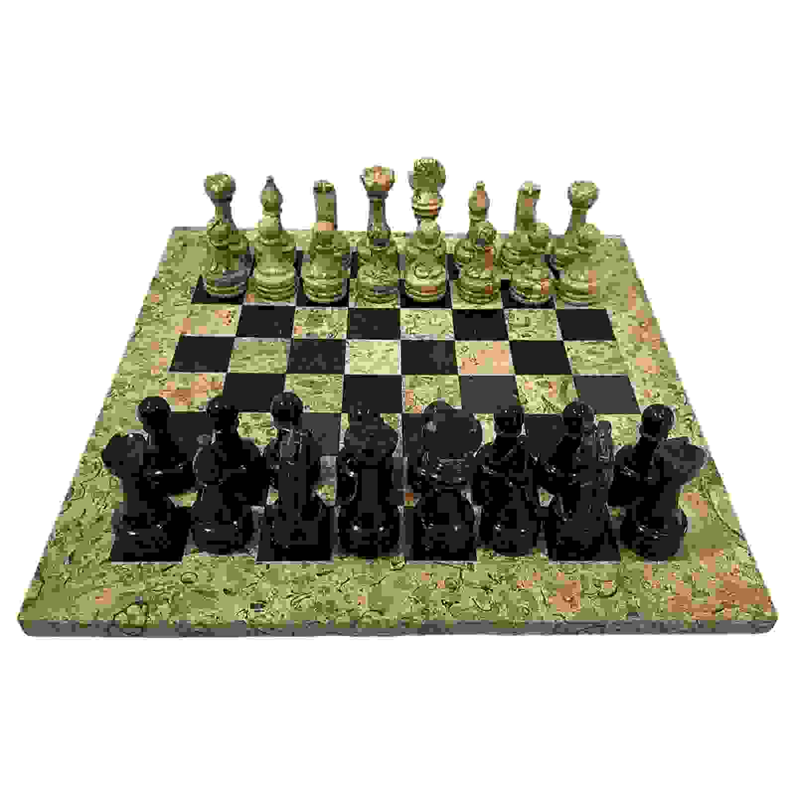 Italfama Chess Set 1029 Brown Black Marble 30cm