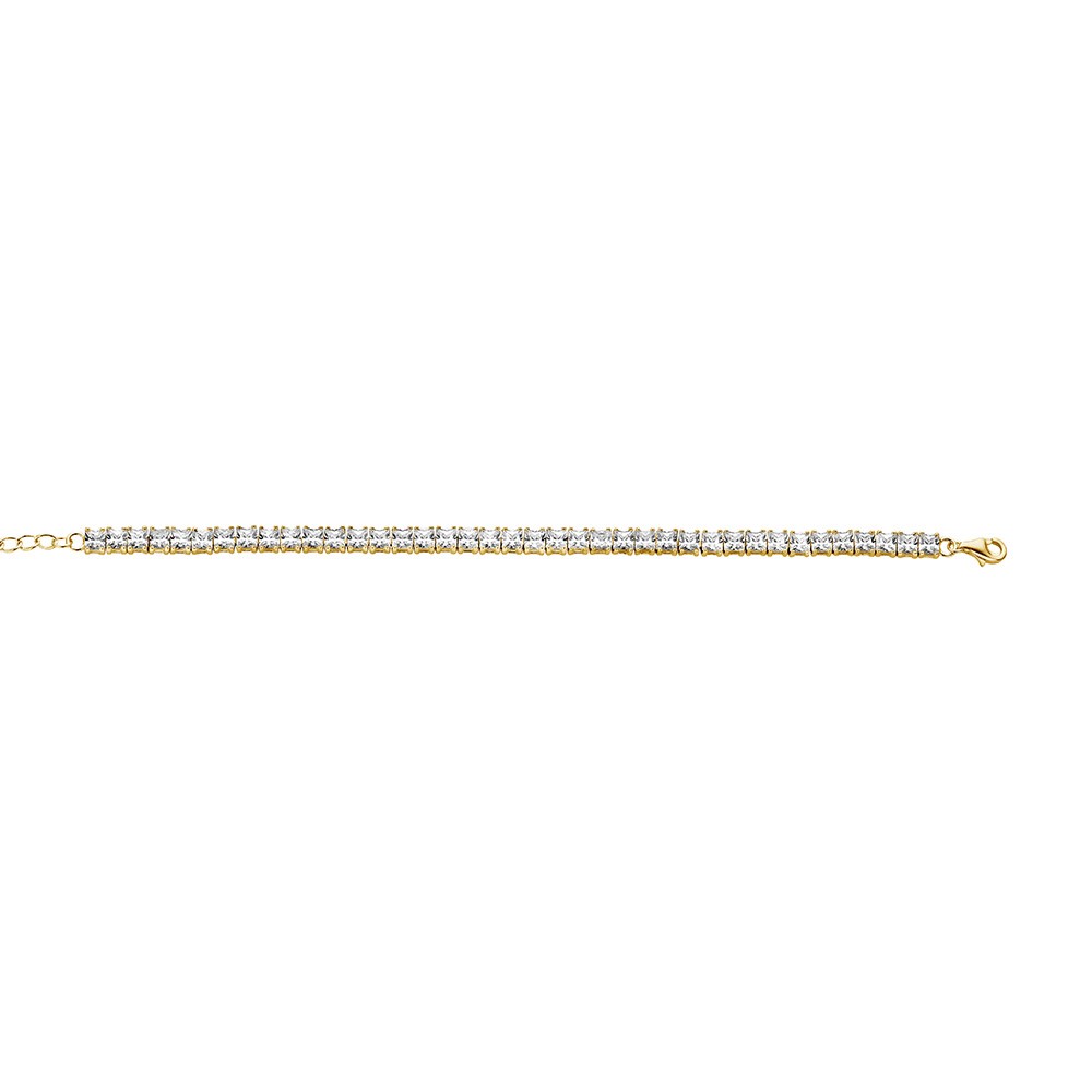 Garonne 14k Gold Plated 4mm Tennis Bracelet Gold/White 9NB-0235