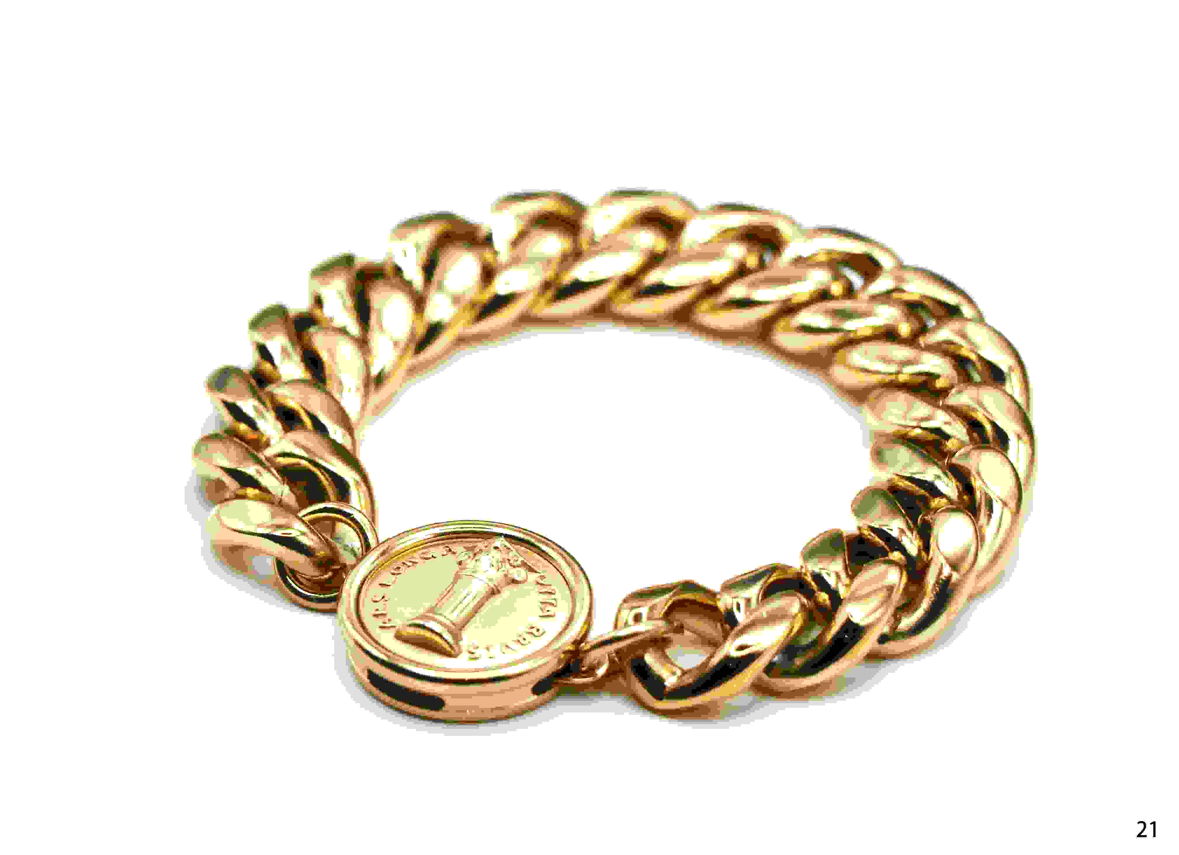 Aurei 14k Gold Plated Curb Bracelet 21cm