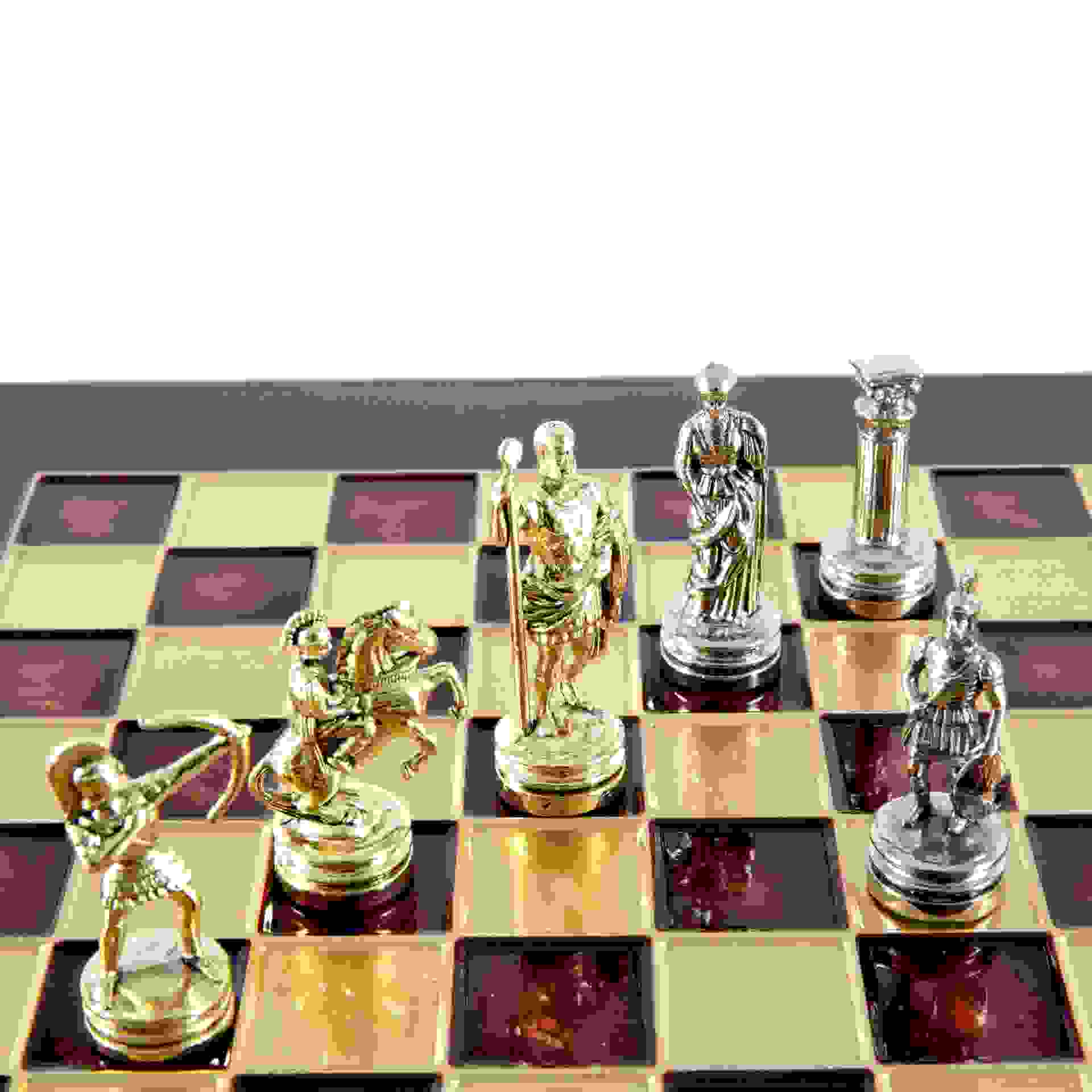Archers Metal Chess Set 28x28cm Red