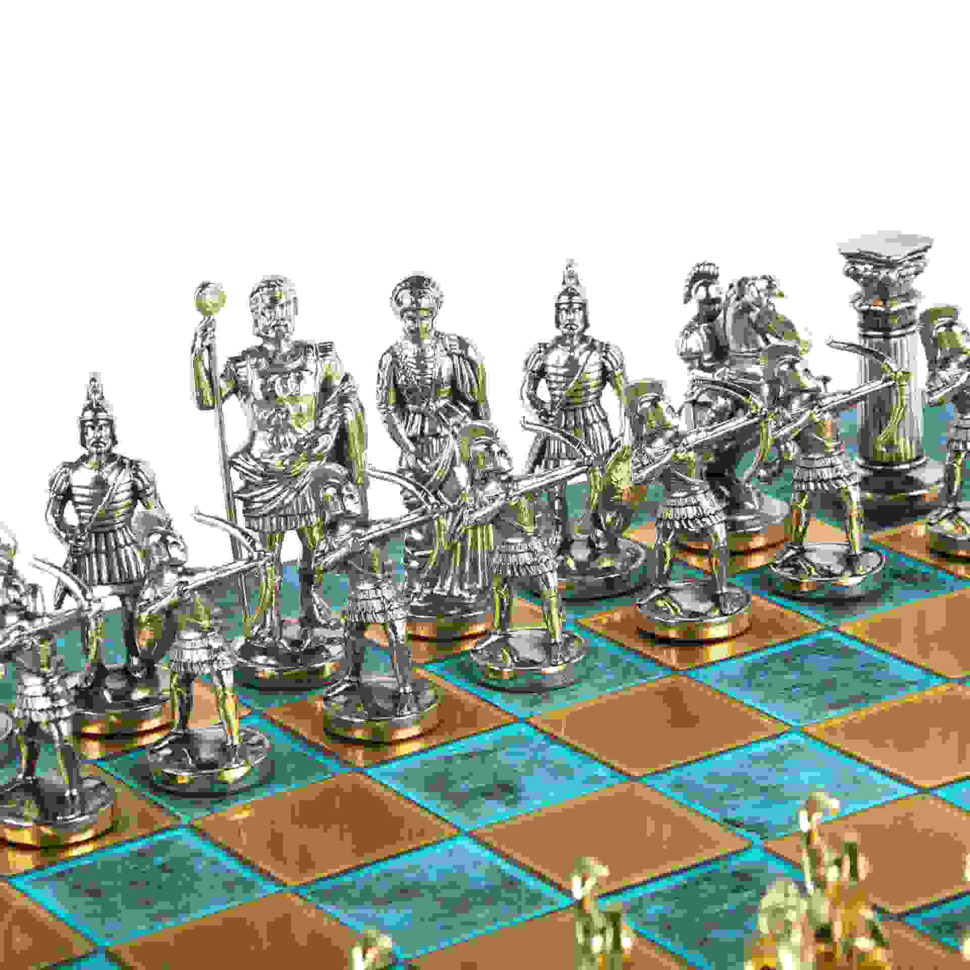 Archers Metal Chess Set 28x28cm Turquoise Patina