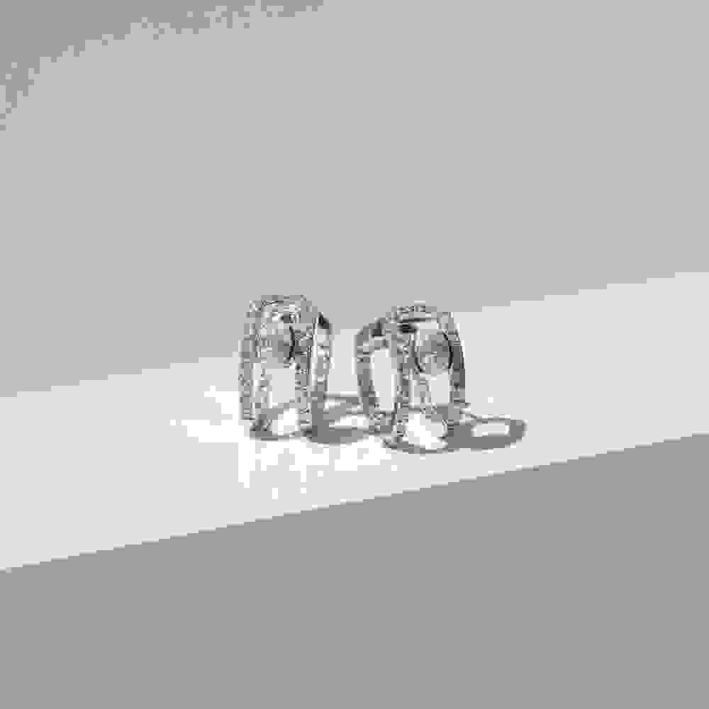 Ellisse Carezza Creolo Sterling Silver Earrings E2352-CZ