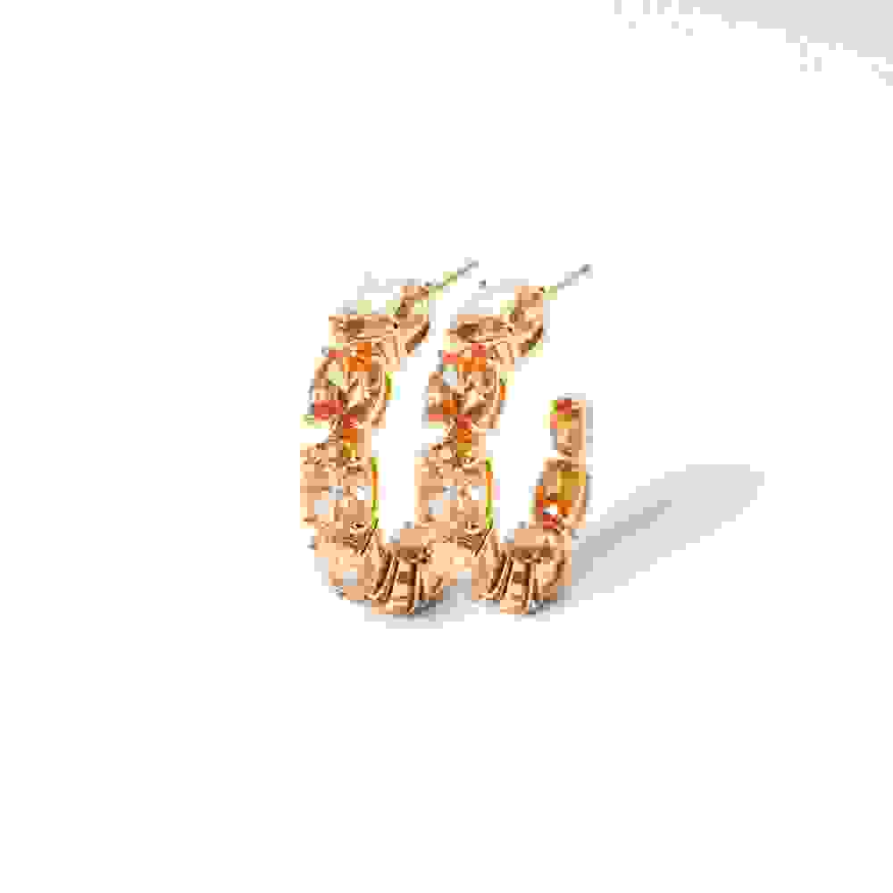 Ellisse Creolo Grande 18k Gold Plated Earrings E2330-CHCZ-YG