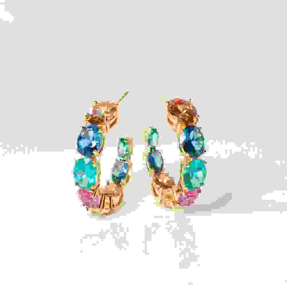 Ellisse Creolo Grande 18k Gold Plated Earrings E2330-XCZ-YG