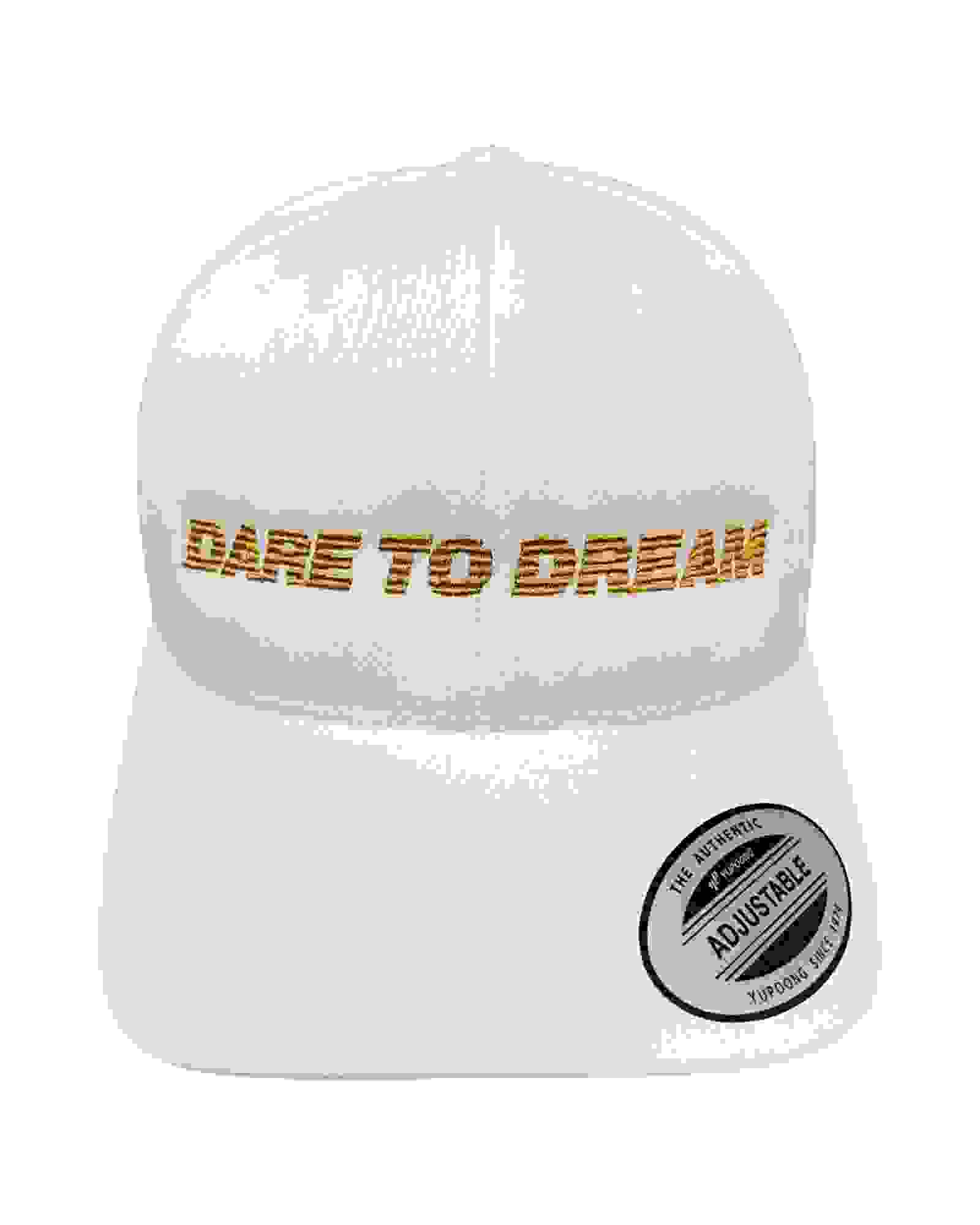 THE SYMBOL Dare To Dream Embroidery Baseball Cap White/Gold