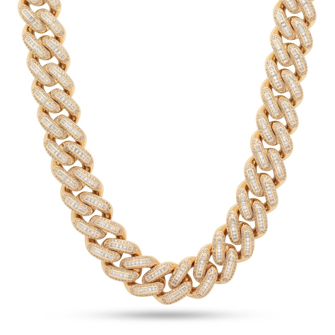 King Ice 14k Gold Plated 18mm Iced Baguette Chain 22" CHX14104