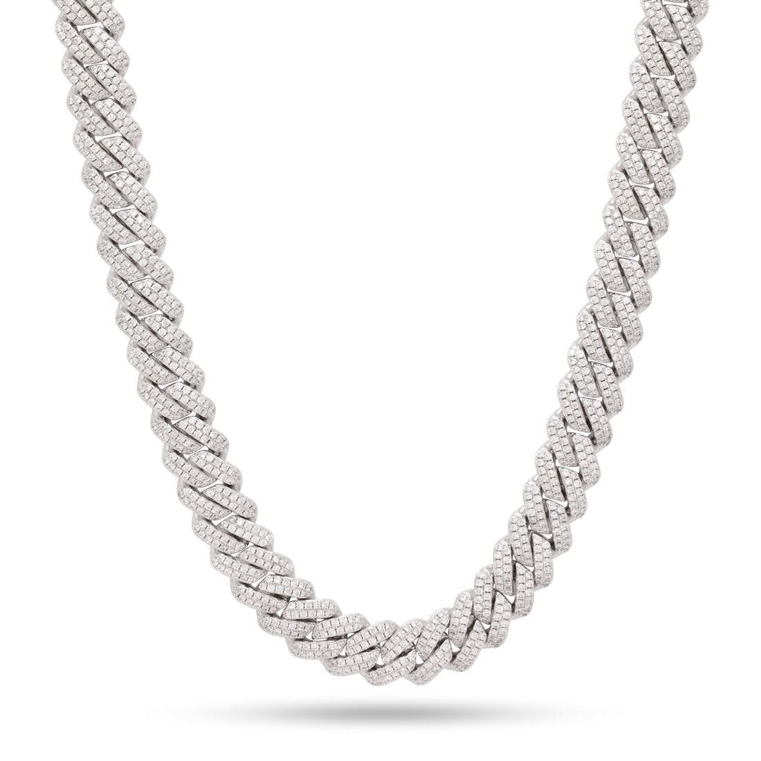 King Ice White Gold Plated 12mm Iced Miami Cuban Chain CHX14105 22”