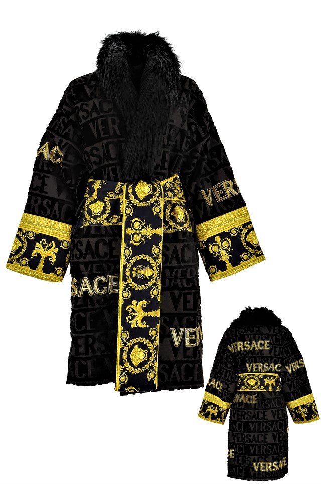 versace black bathrobe
