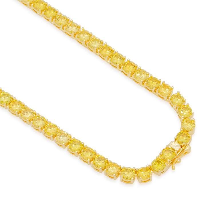 KING ICE 14k Gold Plated Yellow Tennis Chain CHX03388 5MM 20"
