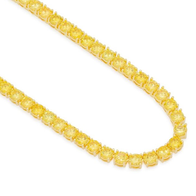 KING ICE 14k Gold Plated Yellow Tennis Chain CHX03388 5MM 22"