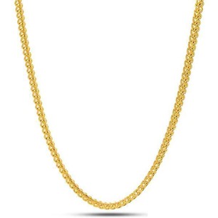 KING ICE 14K Gold Plated Necklace Franco CHX11776 2.5mm 24"