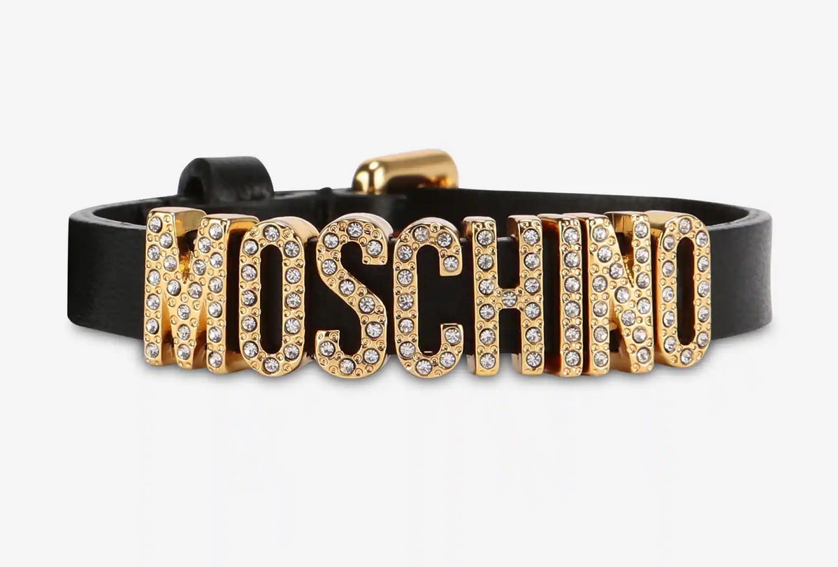 moschino leather bracelet