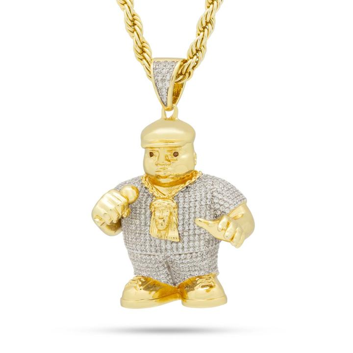 Drakesboutique - King Ice 14k Gold Plated Biggie Smalls Necklace 