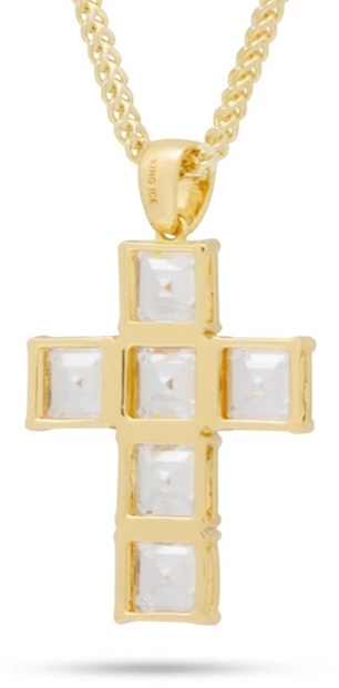 King Ice 14k Gold Plated The Celestial Cross NKX13347 Necklace