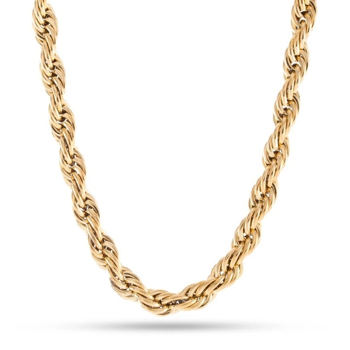 Drakesboutique King Ice 14k Gold Plated Rope Necklace CHX12317 8MM 20"