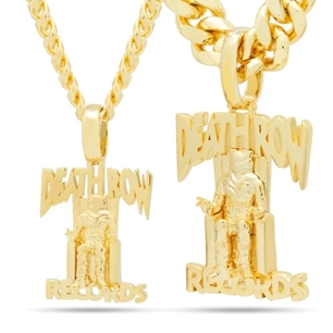 King Ice 14k Gold Plated Death Row XL Necklace NKX14132 Large