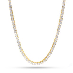KING ICE 14K Gold Plated Necklace CHX02953 5 mm 18" Tennis