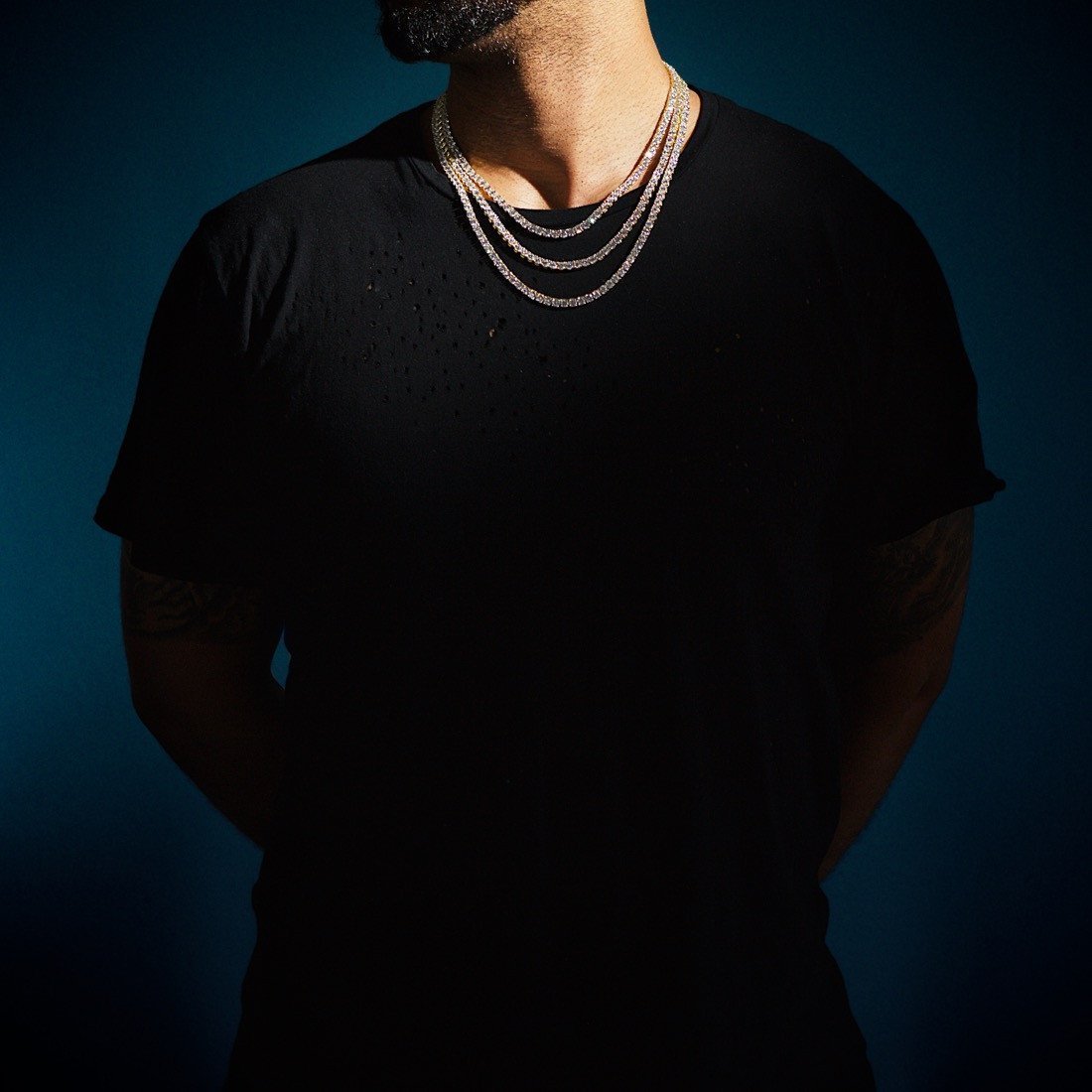 KING ICE 14K Gold Plated Necklace CHX02953 5 mm 18" Tennis