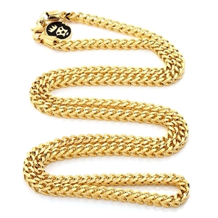 King Ice 14k Gold Plated 4 mm Franco Chain CHX11775 26"