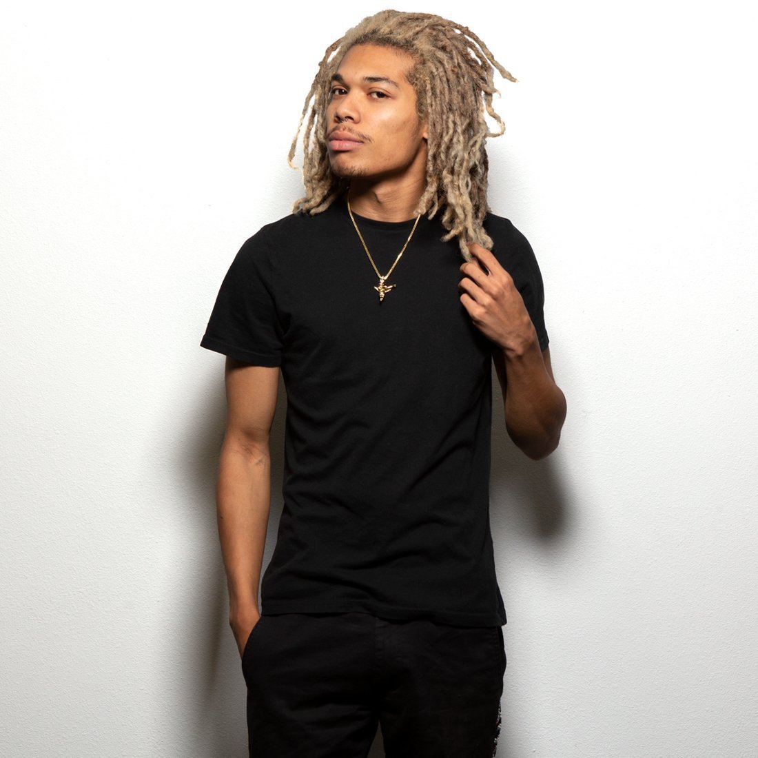 King Ice 14k Gold Plated Dabbing Angel Necklace NKX14074