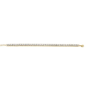 Garonne 14k Gold Plated 4mm Tennis Bracelet Gold/White 9NB-0235