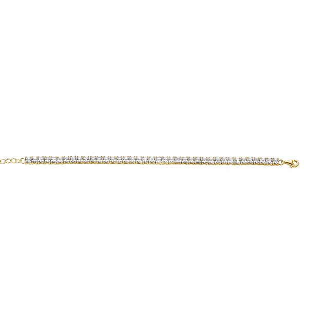 Garonne 14k Gold Plated 4mm Tennis Bracelet Gold/White 9NB-0235