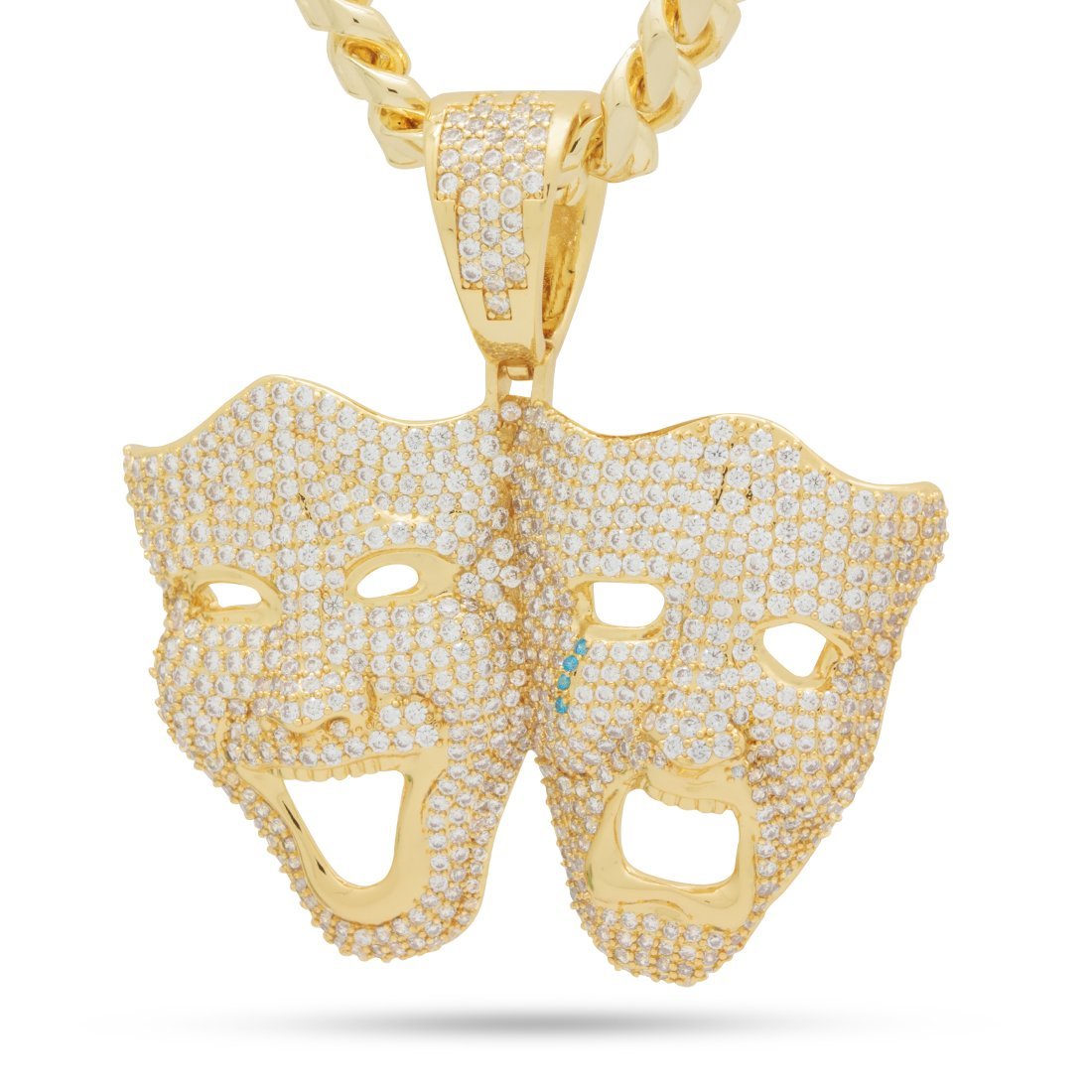 Drakesboutique King Ice 14k Gold Plated 2pac Smile Now Cry Later Necklace Nkx