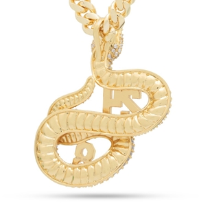 King Ice 14k Gold Plated Black Mamba Eras Necklace NKX14299