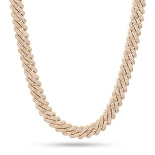 King Ice 14k Gold Plated 12mm Iced Miami Cuban Chain CHX14105 24”