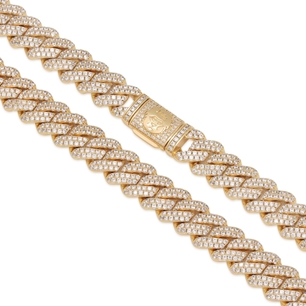 King Ice 14k Gold Plated 12mm Iced Miami Cuban Chain CHX14105 20”