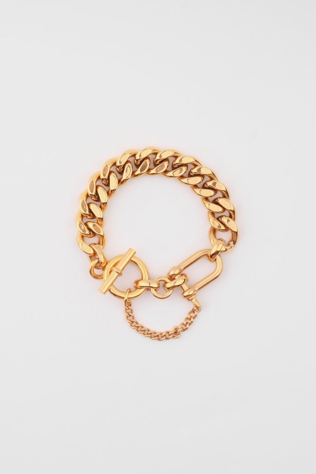 For Art Sake 18k Gold Plated Boyfriend Bracelet 20.5 cm