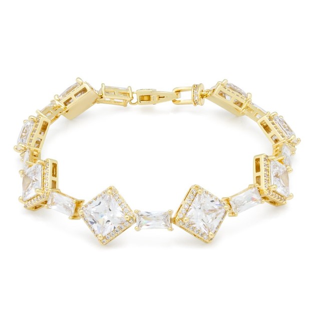 King Ice 14k Gold Plated Baguette Bracelet BRX14035
