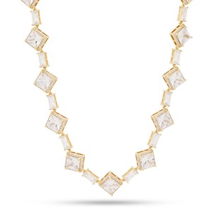 King Ice 14k Gold Plated Baguette Necklace CHX14035 22"