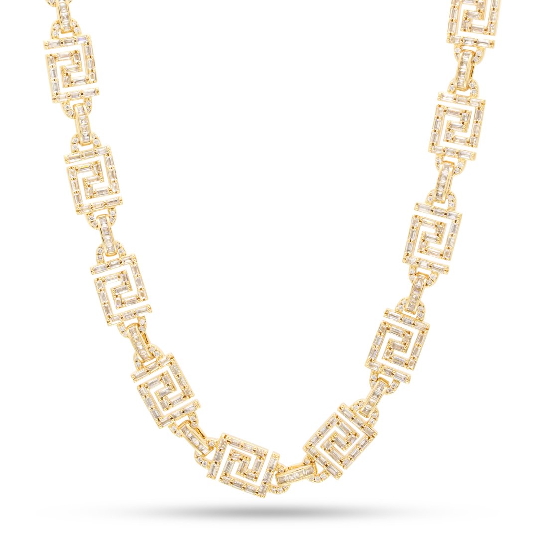Silver Cable Chain Greek Key Necklace- Order Wholesale