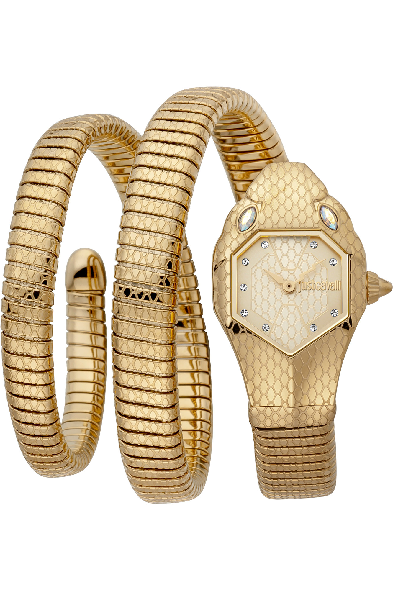 Drakesboutique Just Cavalli Signature Snake Watch Gold JC1L168M0035
