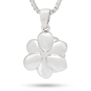 King Ice White Gold Plated Lotus Flower of Health Necklace NKX14027
