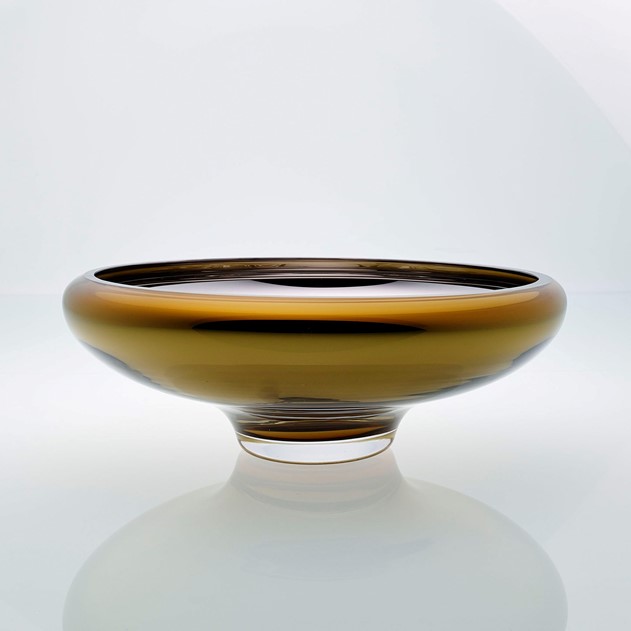 An & Angel Handblown Glass Deco Large Bowl Amber DE-AA 34,5cm