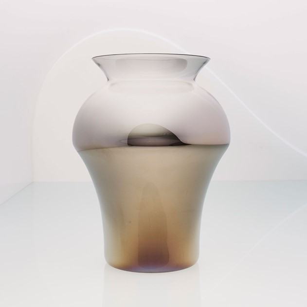 An & Angel Handblown Glass Vase Trophy Titanium K-T 32cm