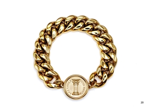 Aurei 14k Gold Plated Curb Bracelet 20cm