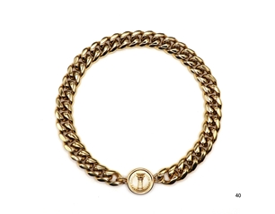 Aurei 14k Gold Plated Curb Chain Necklace 40cm