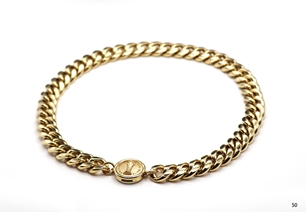 Aurei 14k Gold Plated Curb Chain Necklace 51cm