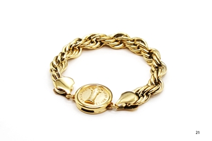 Aurei 14k Gold Plated Rope Bracelet 21cm