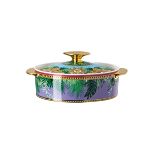 Versace Jungle Animalier Covered Bowl 4012437377156