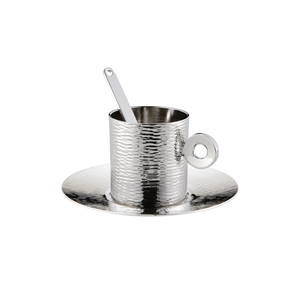 Zanetto Espresso Cup Platinum Plated & 24k Gold Plated + Platinum Plated Stick