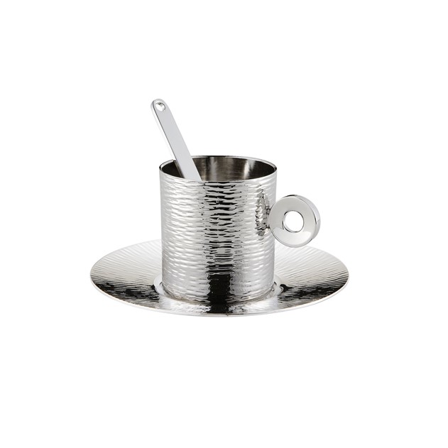 Zanetto Espresso Cup Platinum Plated & 24k Gold Plated + Platinum Plated Stick